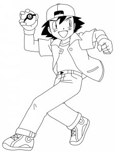 Ash Ketchum Coloring Page 7