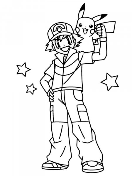 Ash Ketchum coloring pages - Free Printable