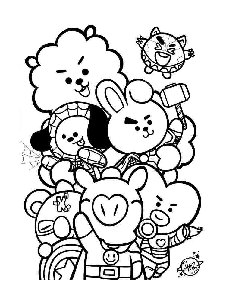 64 Bt21 Coloring Pages Pdf  Best Free