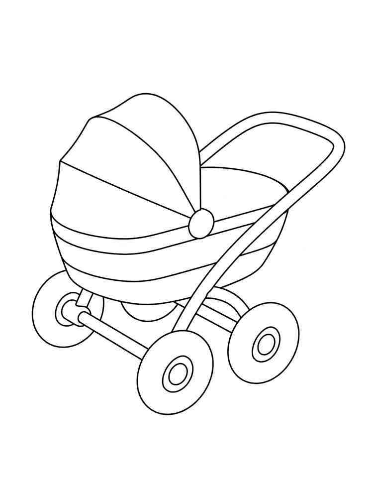 Baby Stroller coloring pages. Free Printable Baby Stroller coloring pages.
