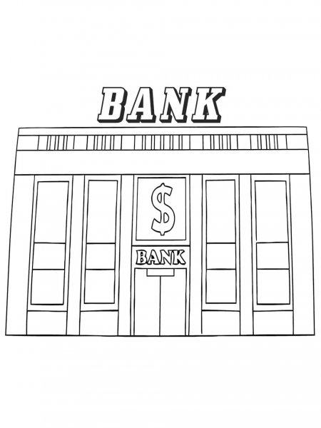 Bank coloring pages