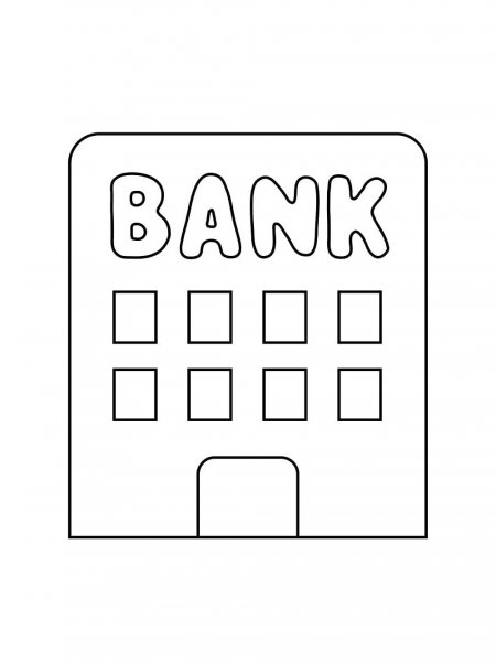 Bank coloring pages