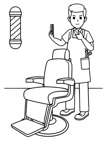 Barber coloring pages