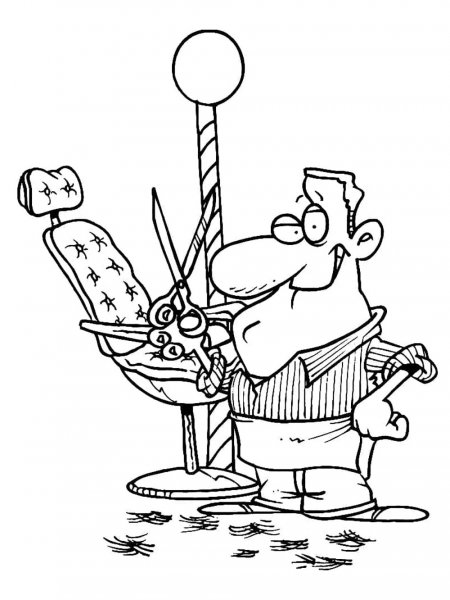 Barber coloring pages