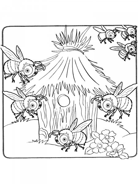 Beehive coloring pages