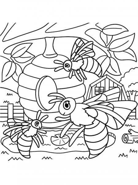 Beehive coloring pages