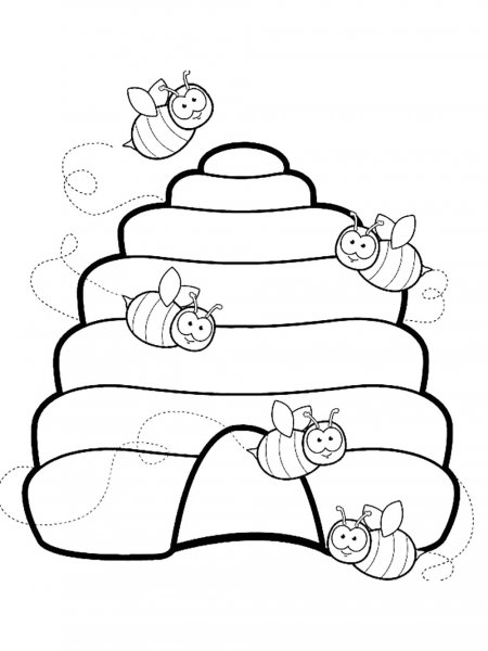 Beehive coloring pages