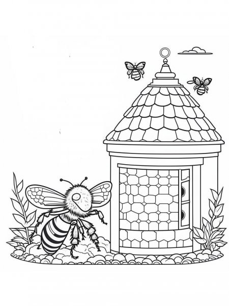 Beehive coloring pages