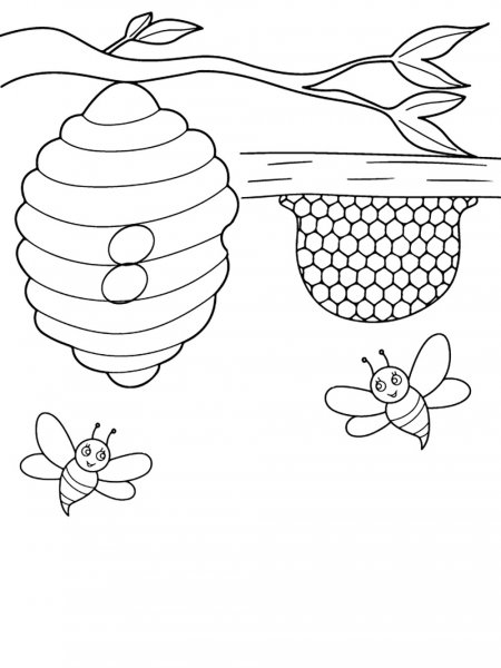 Beehive coloring pages