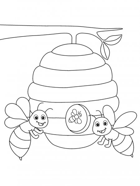 Beehive coloring pages