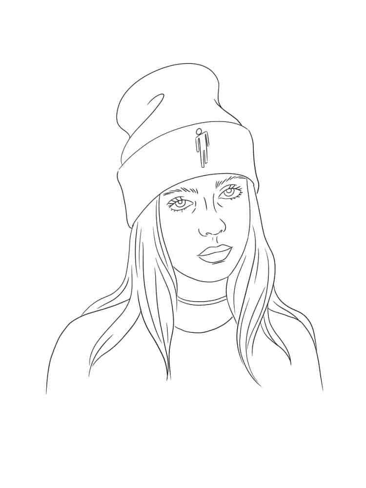 Billie Eilish coloring pages. Download and print Billie Eilish coloring
