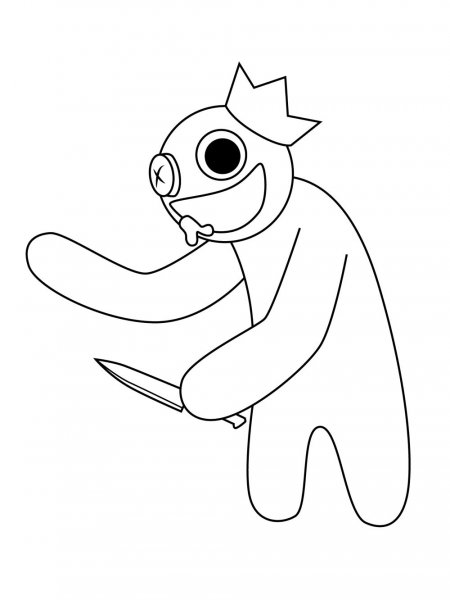 Blue Rainbow Friends coloring pages