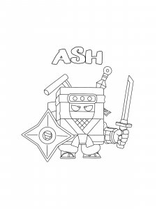 Ash Brawl Stars Coloring Pages 4