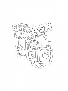 Ash Brawl Stars Coloring Pages 7