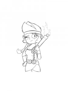 Amber Brawl Stars Coloring Pages 3