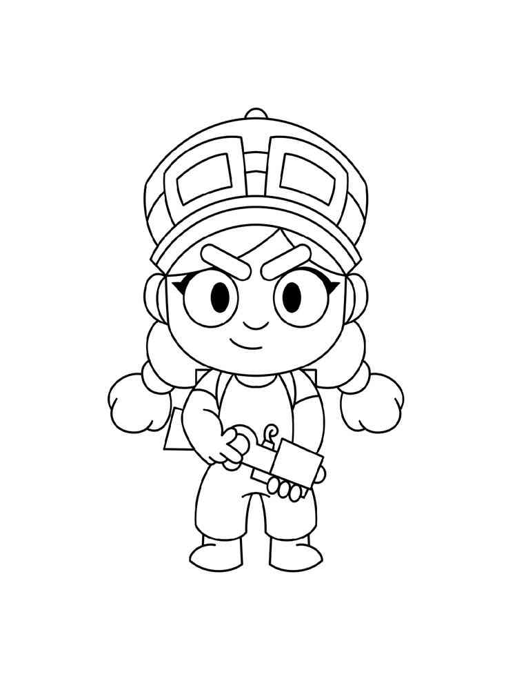 Free Jessie Brawl Stars coloring pages. Download and print Jessie Brawl