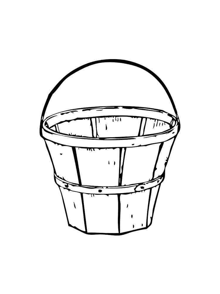 Bucket Coloring Pages Water Pail Clipart Printable Fill Template ...