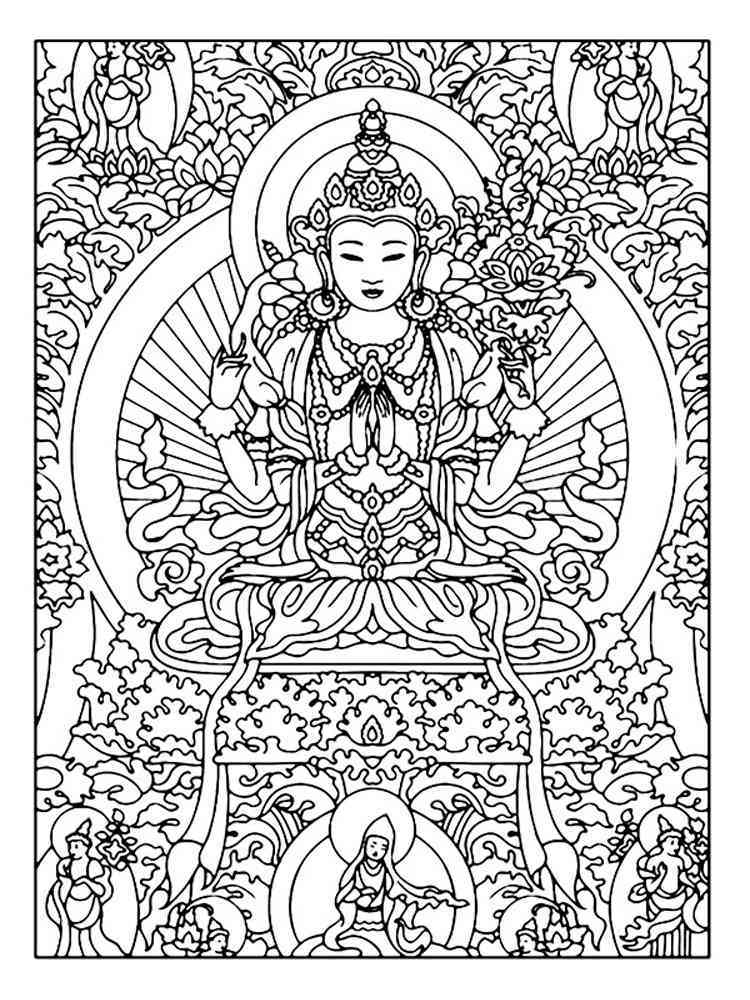 Buddha coloring pages. Download and print Buddha coloring pages