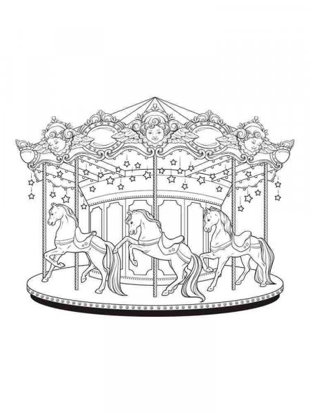 Carousel coloring pages