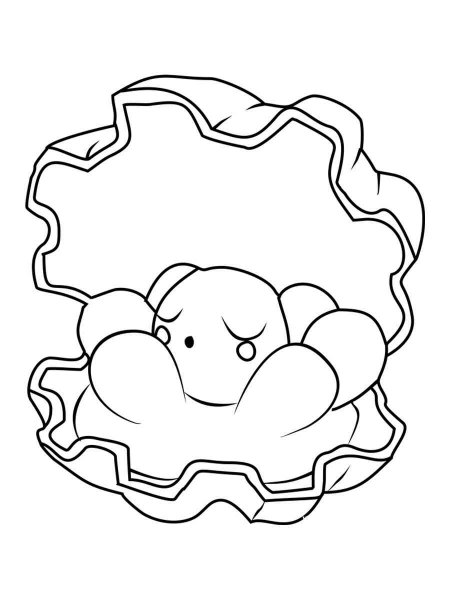 clamperl coloring page high quality pokemon