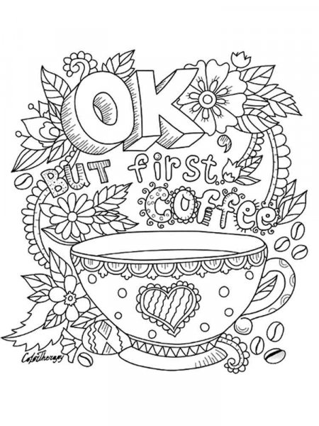 Coffee coloring pages