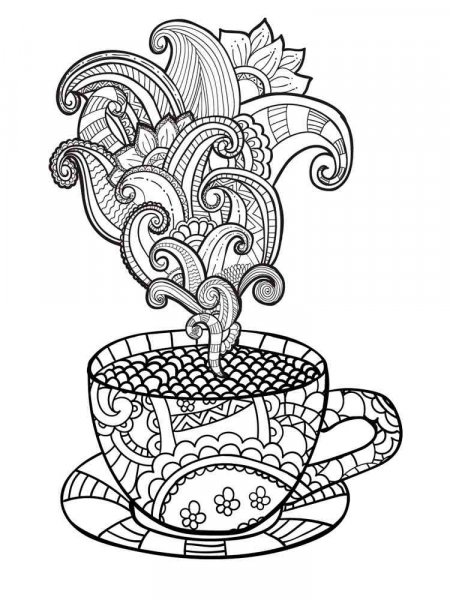 Coffee coloring pages