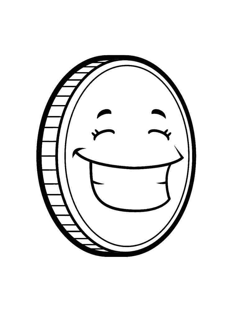Coin Clip Art Coloring Page