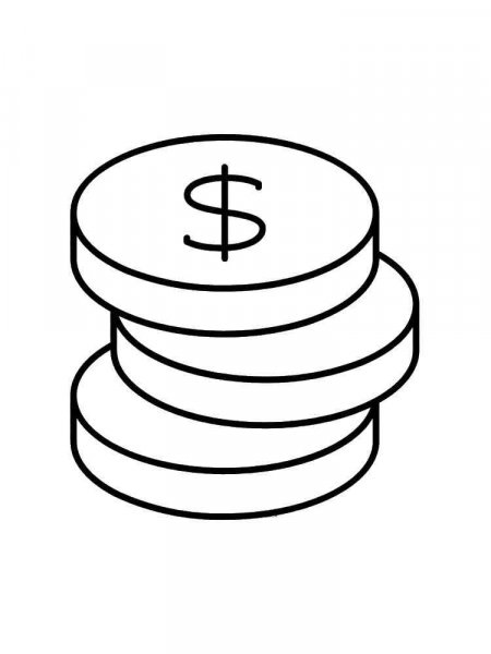 Coin coloring pages