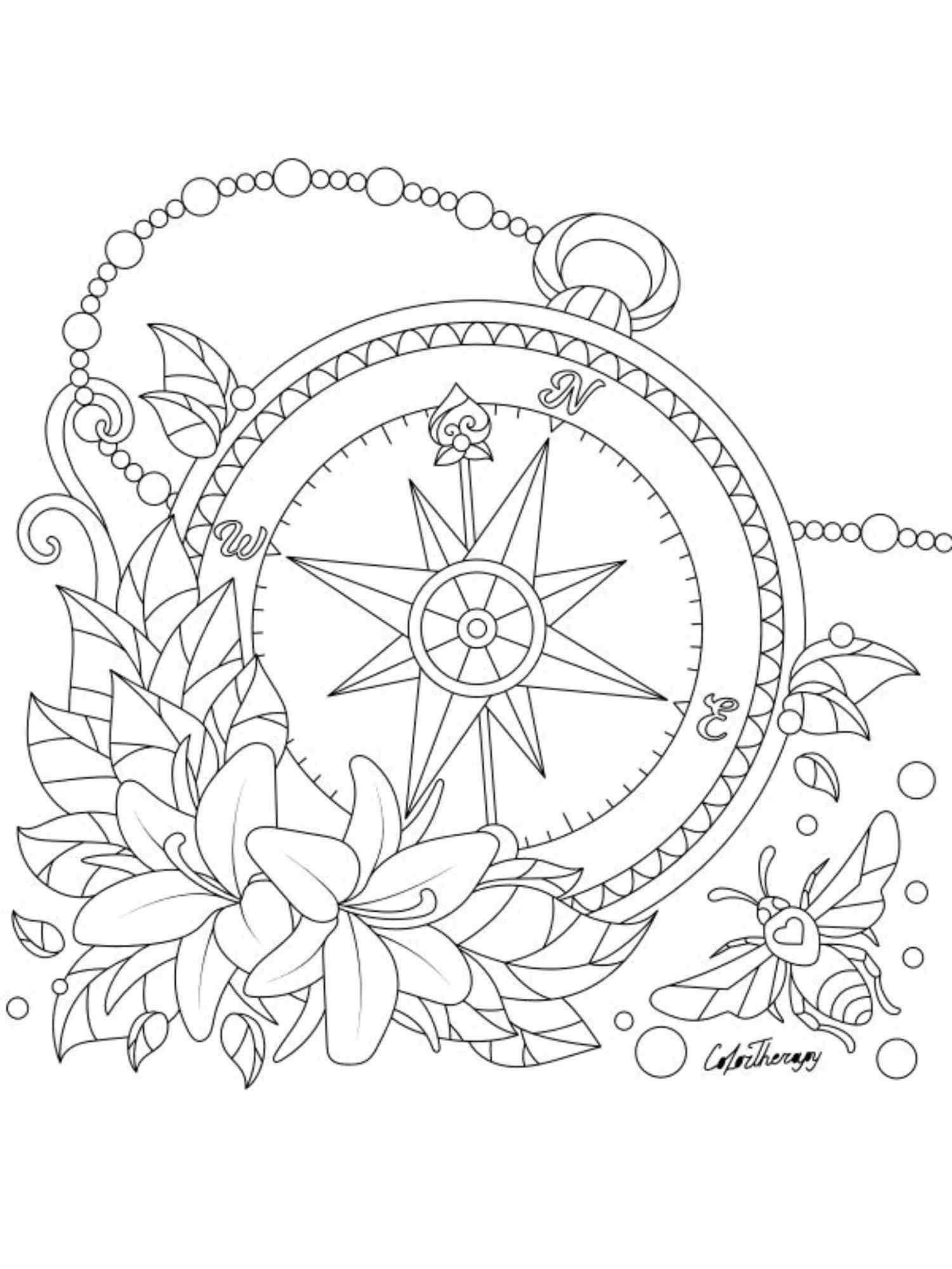 Coloring Page compass - free printable coloring pages - Img 10464