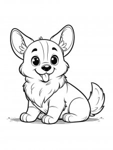 Corgi Coloring Pages 34