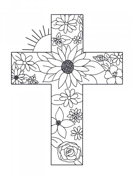 Cross coloring pages