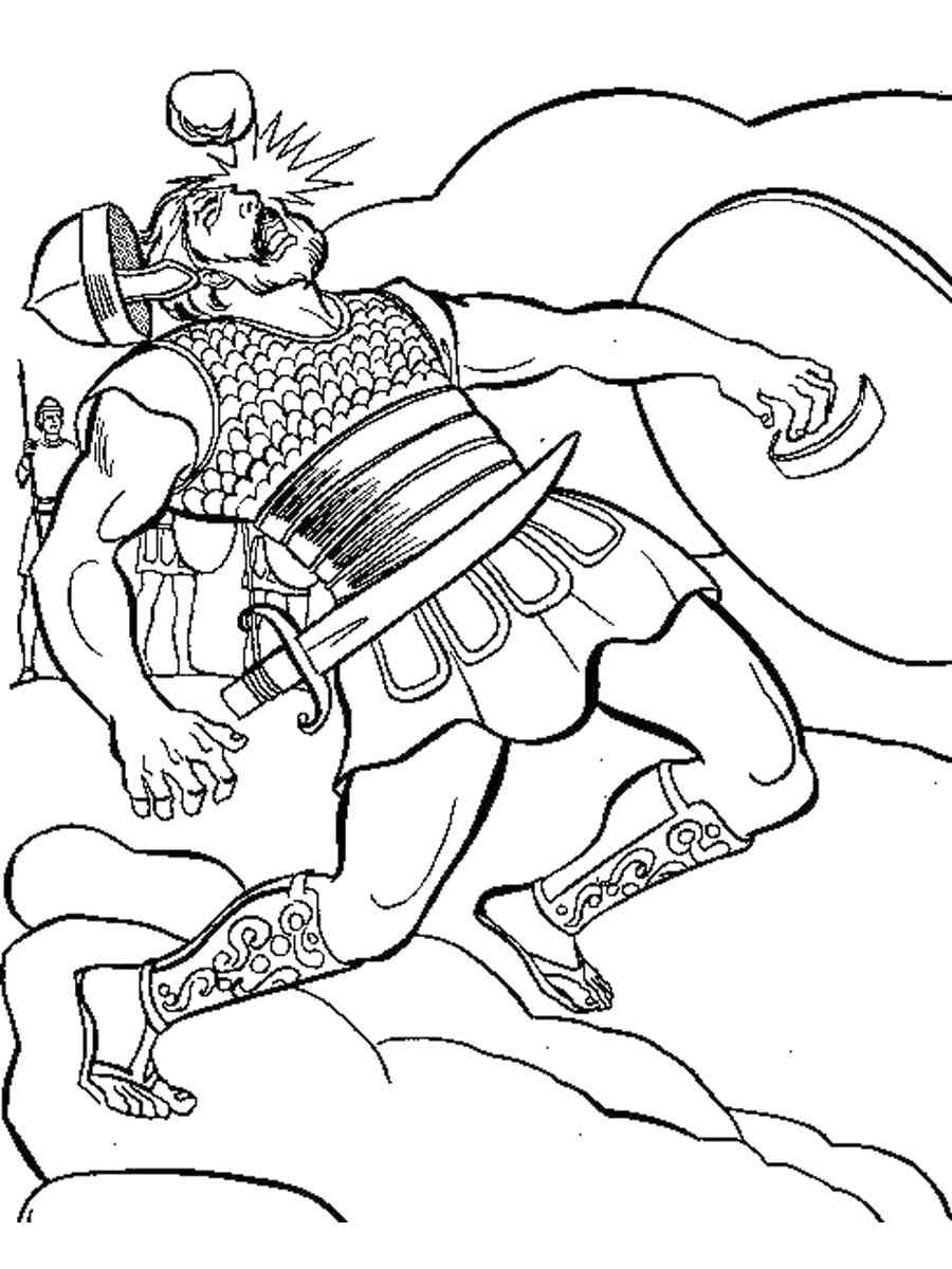 David and Goliath coloring pages - Free Printable