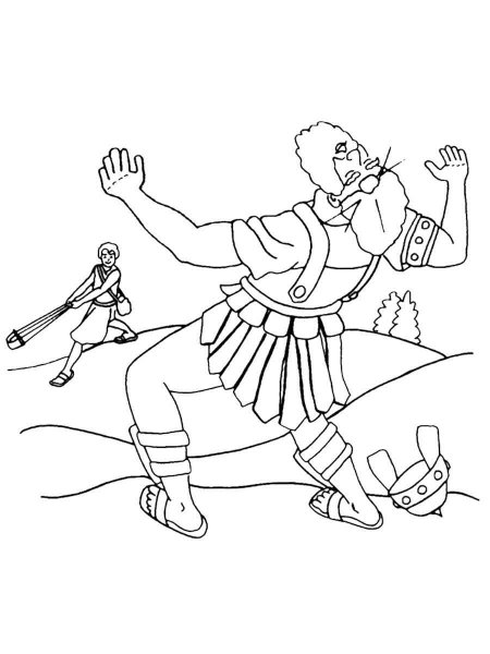 David and Goliath coloring pages - Free Printable