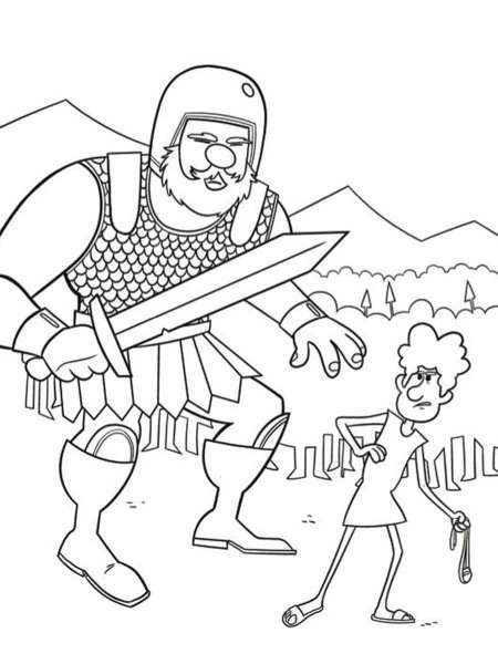 David and Goliath Coloring Pages - Free Printable