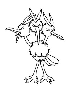 Dodrio Pokemon coloring pages - Free Printable