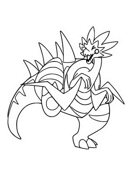 Dracozolt Pokemon coloring pages - Free Printable