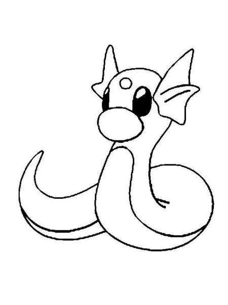 Dratini Pokemon Coloring Pages Free Printable