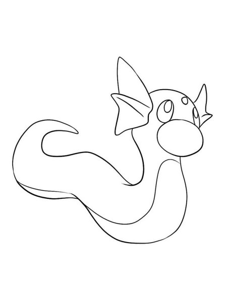 Dratini Pokemon coloring pages - Free Printable