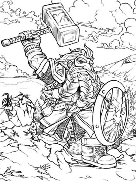 Dwarf coloring pages