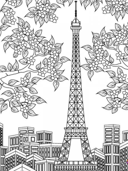 Eiffel Tower coloring pages