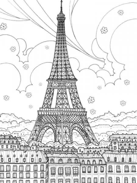 Eiffel Tower coloring pages