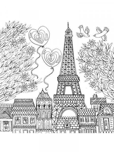 Eiffel Tower coloring pages