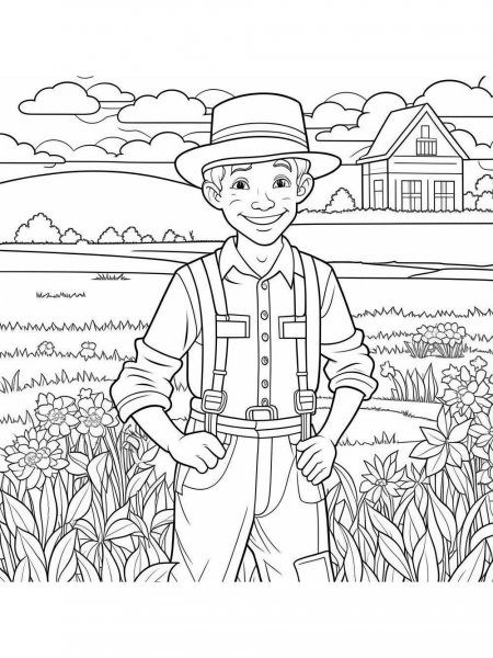 Farmer coloring pages