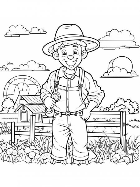 Farmer coloring pages