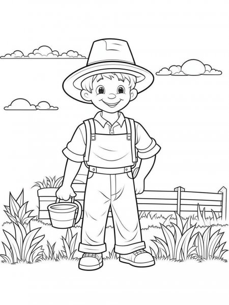 Farmer coloring pages