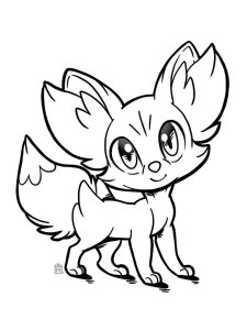 Fennekin Pokemon coloring pages - Free Printable