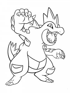 Exploud Feraligatr coloring pages - Free Printable