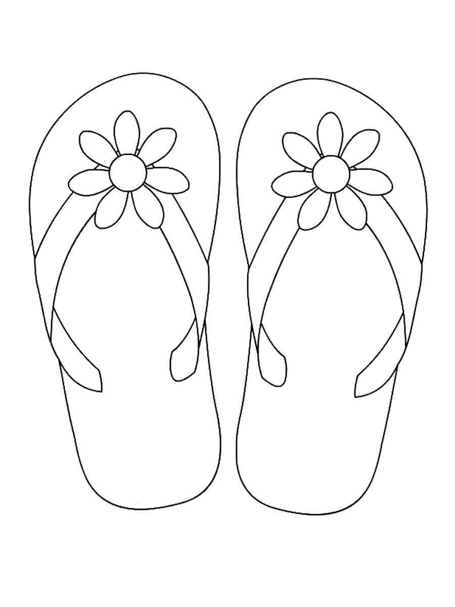 Flip Flop Sandles Coloring Pages