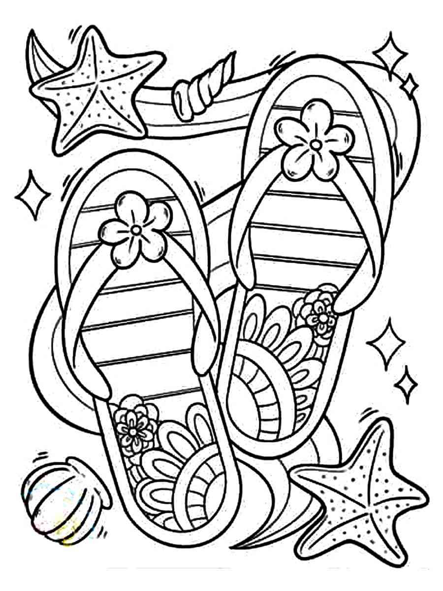 Summer Beach Flip Flop Coloring Page Free Printable In Summer My Xxx Hot Girl 4571