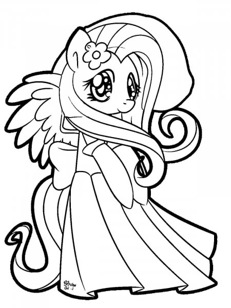 Fluttershy coloring pages